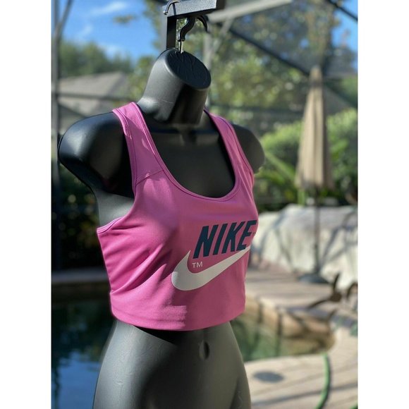 Nike Swoosh Clash Bra Women's Plus Size Dri-Fit Running Training Pink DB4687-665 - Picture 4 of 11